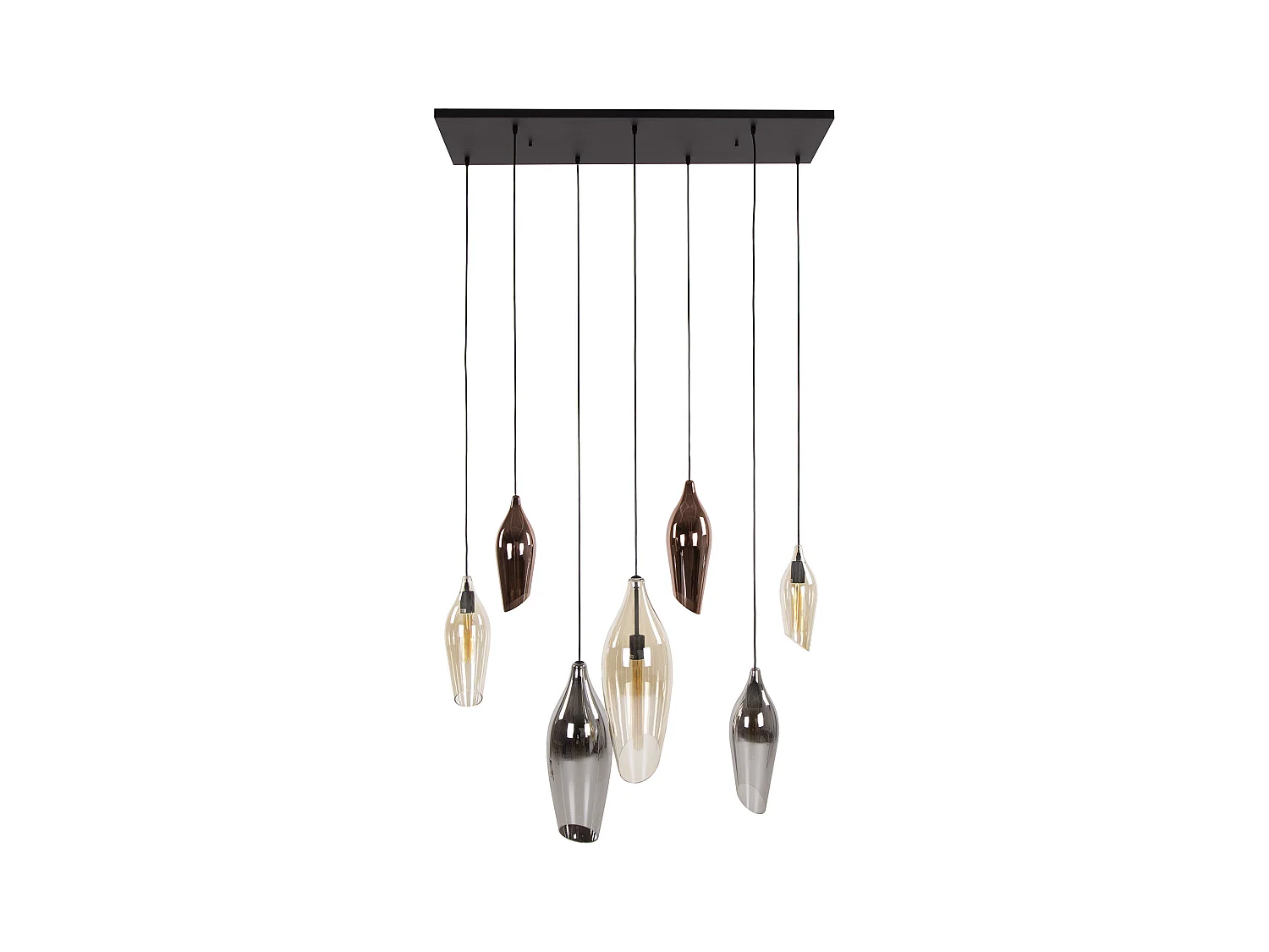 Pendelleuchte 4+3 Cocoon Mix Glas - Schwarz