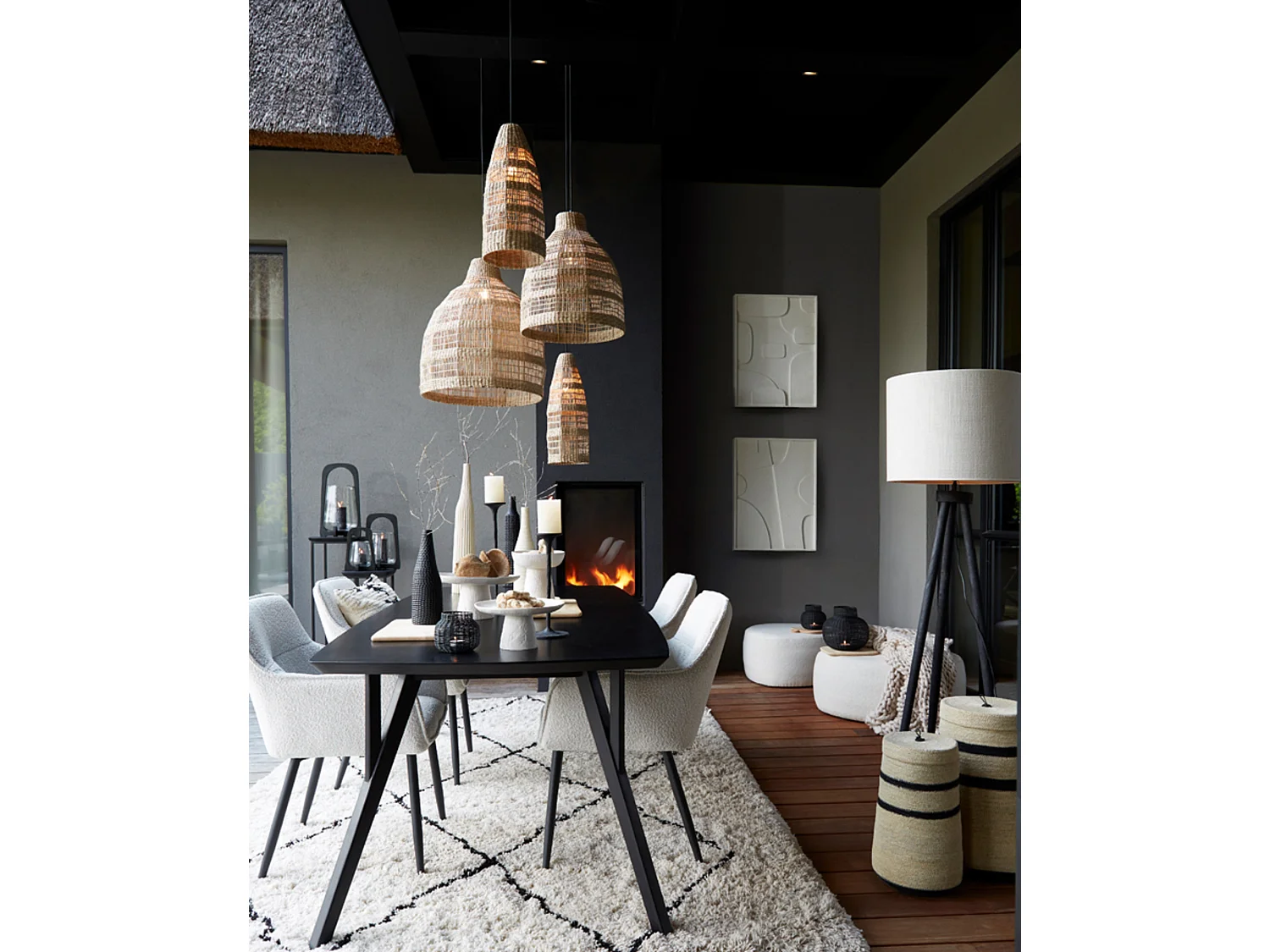 Hanglamp LATIKA - Ø20x52cm - Bruin