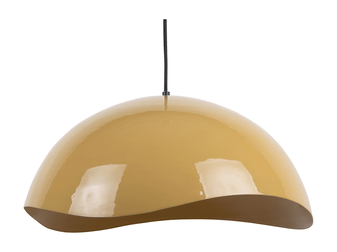 Lampe suspendue Waved Large - Jaune miel