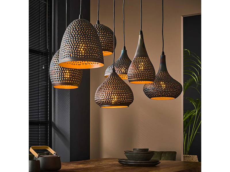 Suspension 4+3 Punch Mix - 7 points lumineux - Noir marron