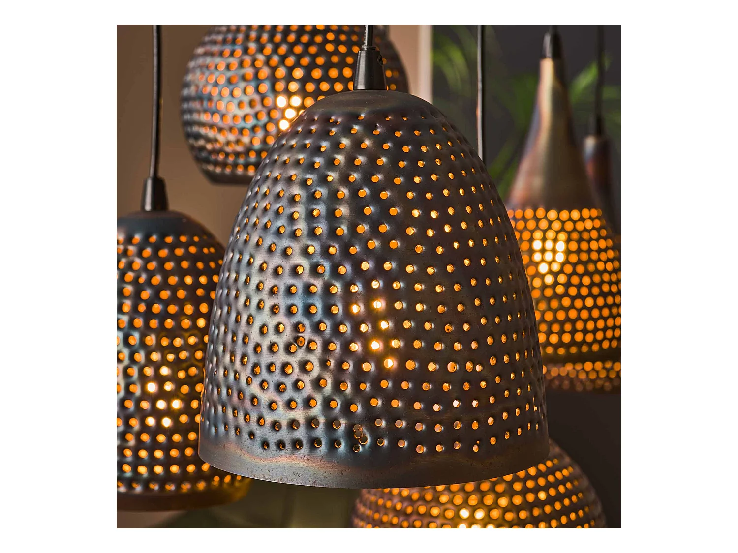 Suspension 4+3 Punch Mix - 7 points lumineux - Noir marron