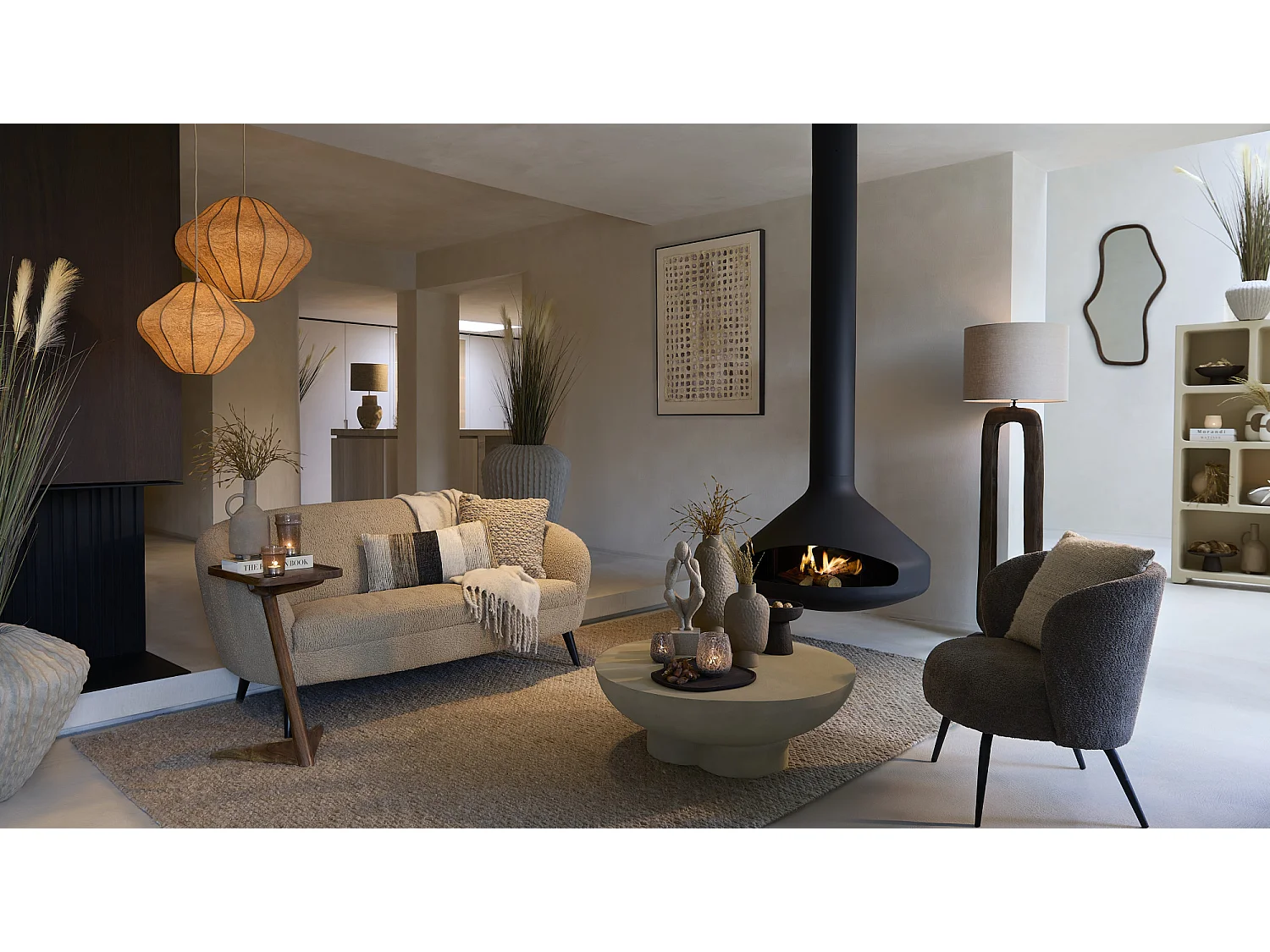 Suspension SUKAU - Ø50x40,5cm - Marron