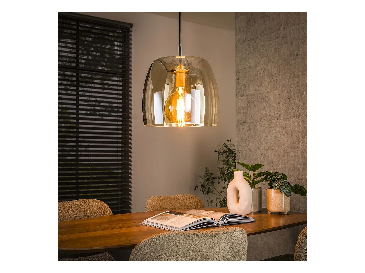 Suspension 1L Drift Glass - Verre couleur ambre