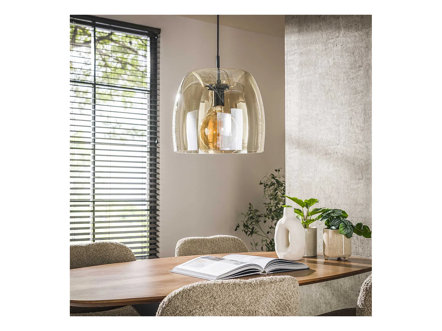 Suspension 1L Drift Glass - Verre couleur ambre