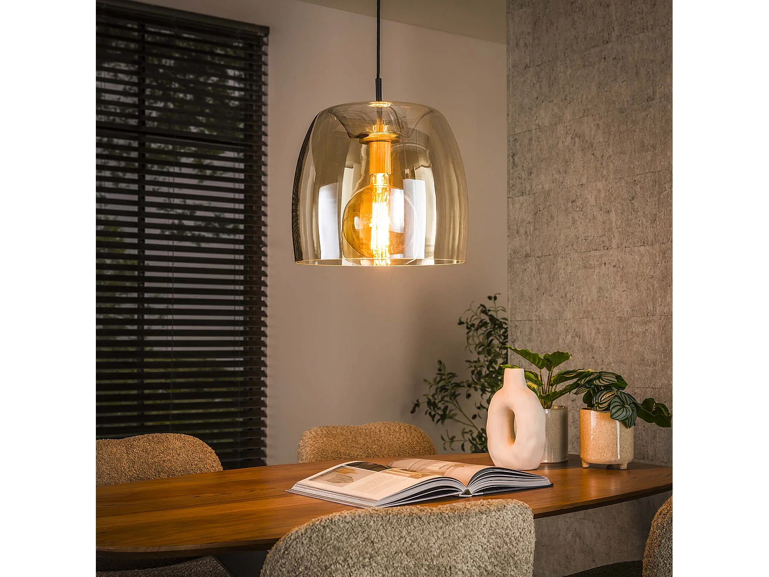 Suspension 1L Drift Glass - Verre couleur ambre