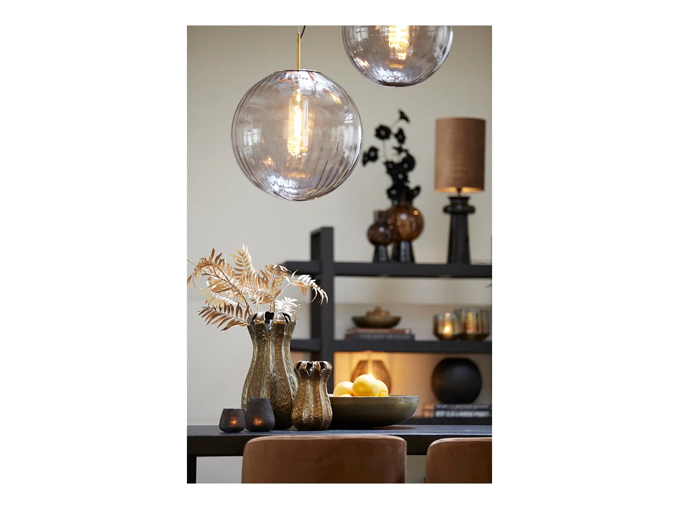 Lampe suspendue MAGDALA / Ø48x48cm - Gris