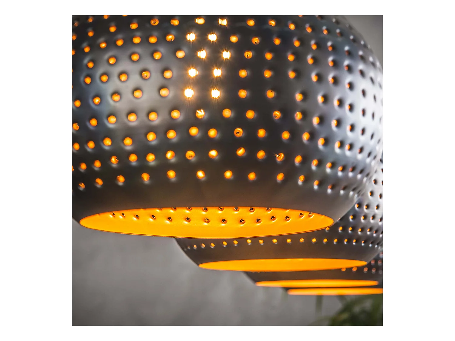 Suspension Punch Cone - 4 lampes - Noir Marron - 130x25x150