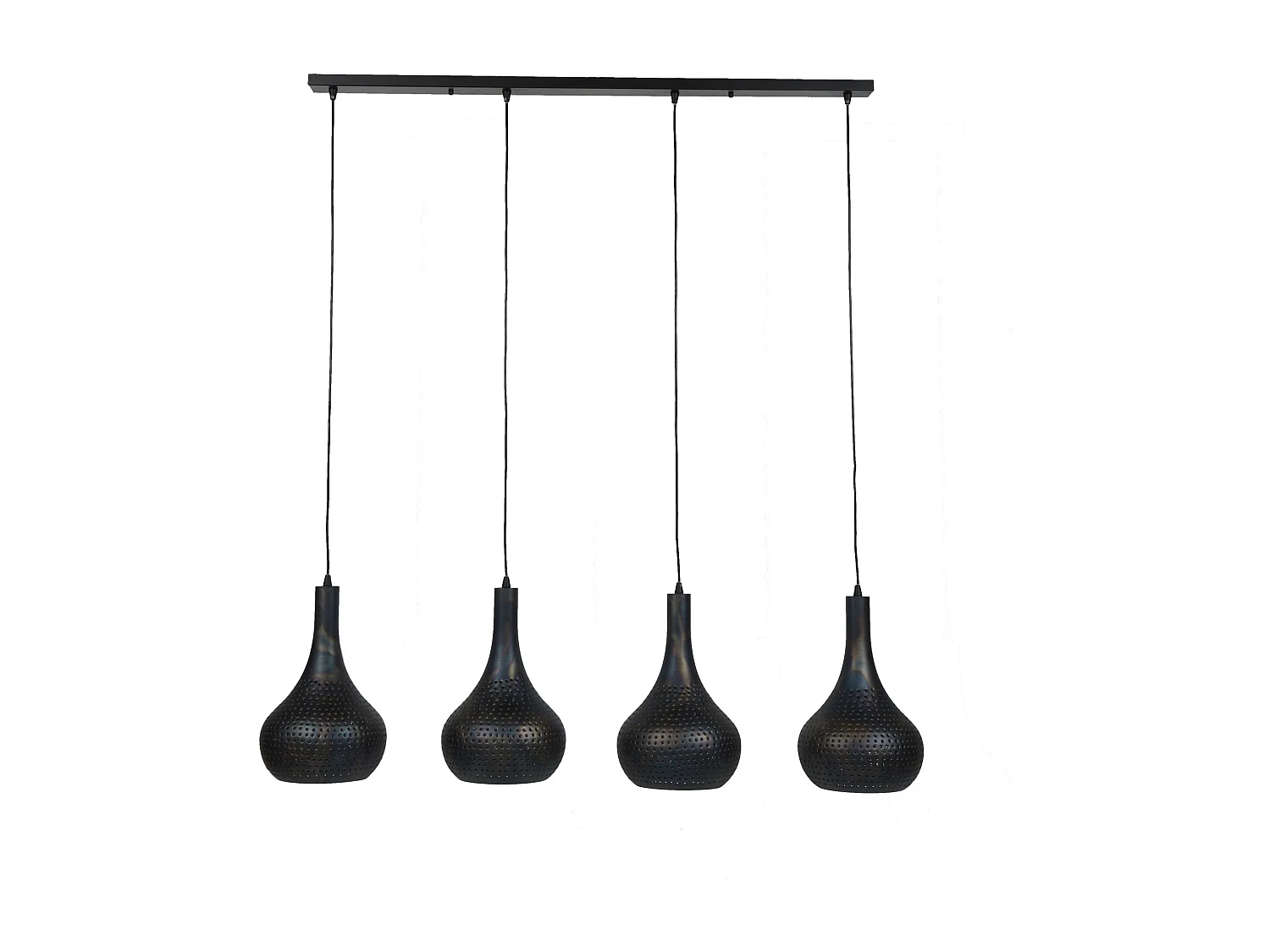 Lámpara colgante Punch Cone - 4 Lámparas - Negro Marrón - 130x25x150
