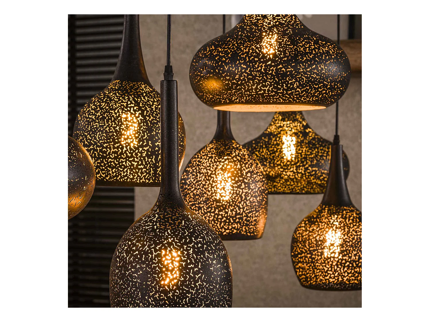 Hanglamp 4+3 Zip - Artic Zwart