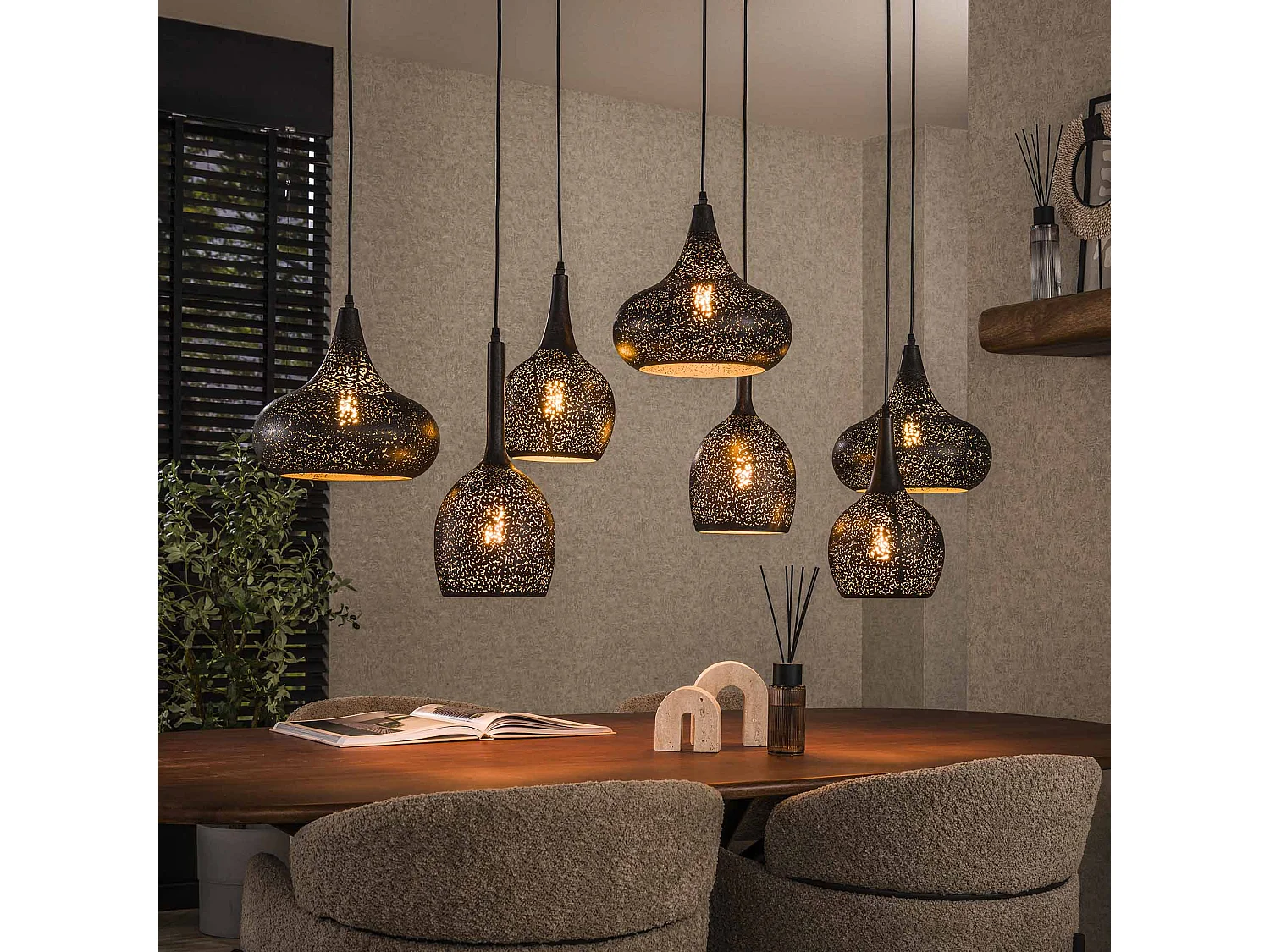 Lámpara colgante 4+3 Zip - Artic Black