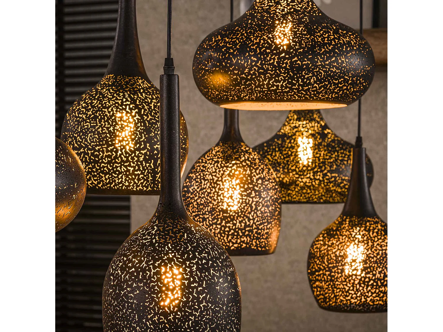 Lámpara colgante 4+3 Zip - Artic Black