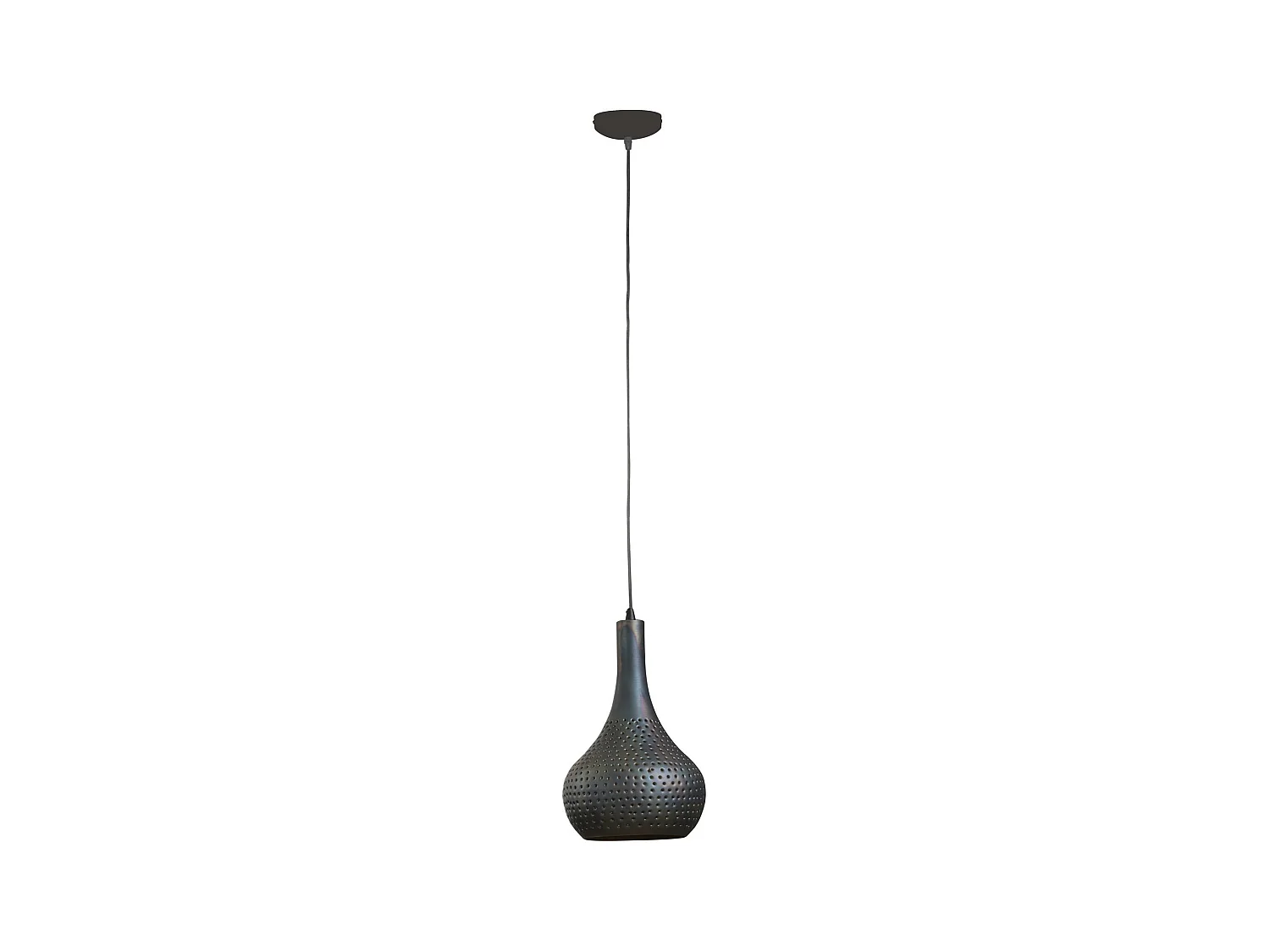 Suspension Industry Béton - Forme conique - Noir Marron - 25x25x150