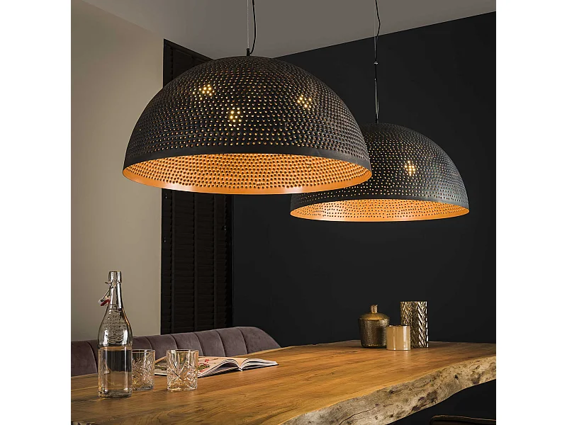 Hanglamp - Ø70 Half Ronde Metalen Hanglamp - Transparant
