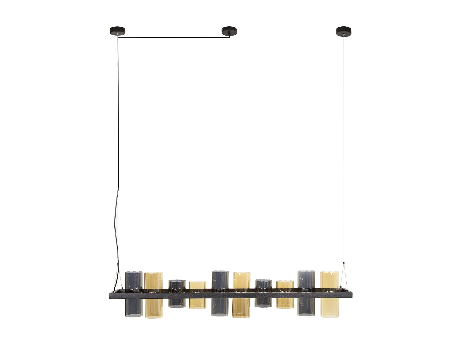 Suspension cylindrique 10 L en verre mixte (G9) - Noir arctique