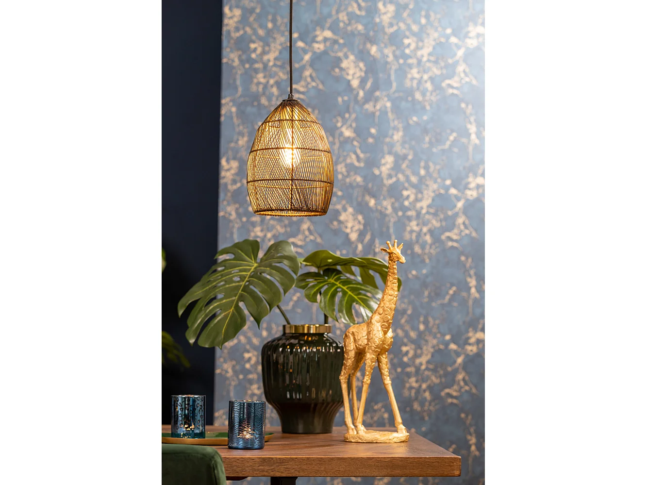 Suspension MEYA - Ø20x25cm - Noir