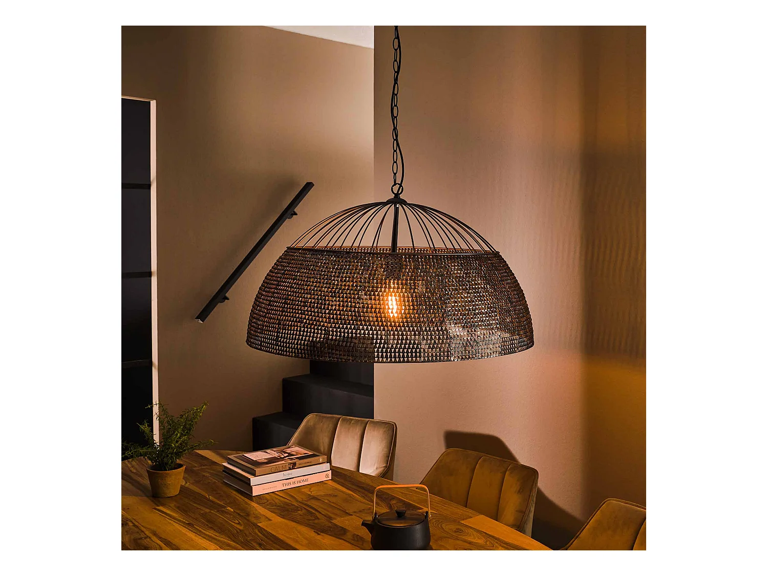 Suspension Ø80 Armor - Métal - Noir Marron