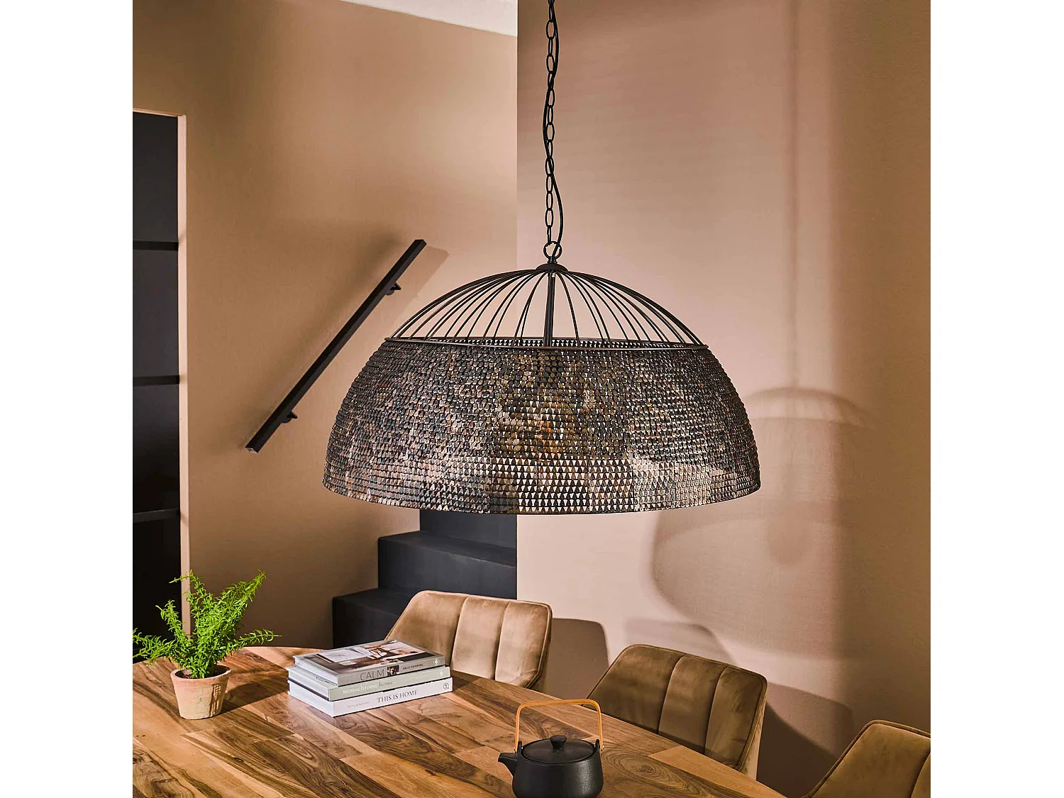 Suspension Ø80 Armor - Métal - Noir Marron