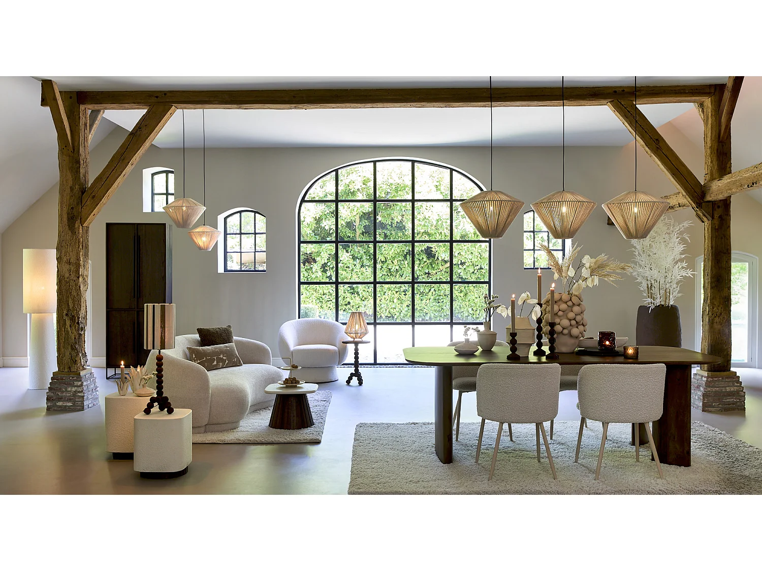 Hanglamp FELIDA - Ø42x32cm - Bruin