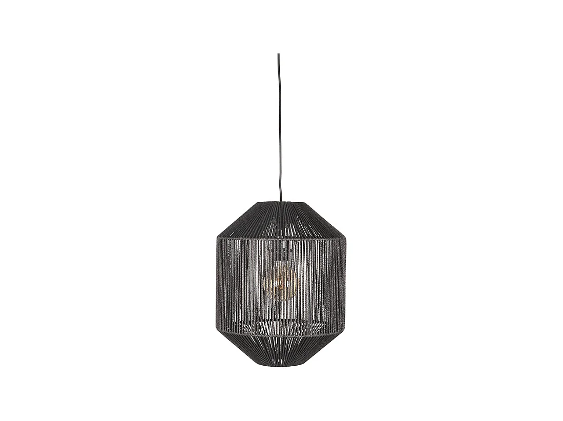 Suspension Ibiza - Noir - Jute - 33x33x162 cm