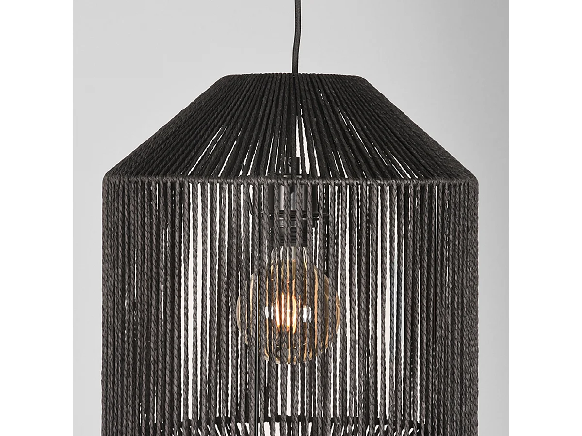Suspension Ibiza - Noir - Jute - 33x33x162 cm
