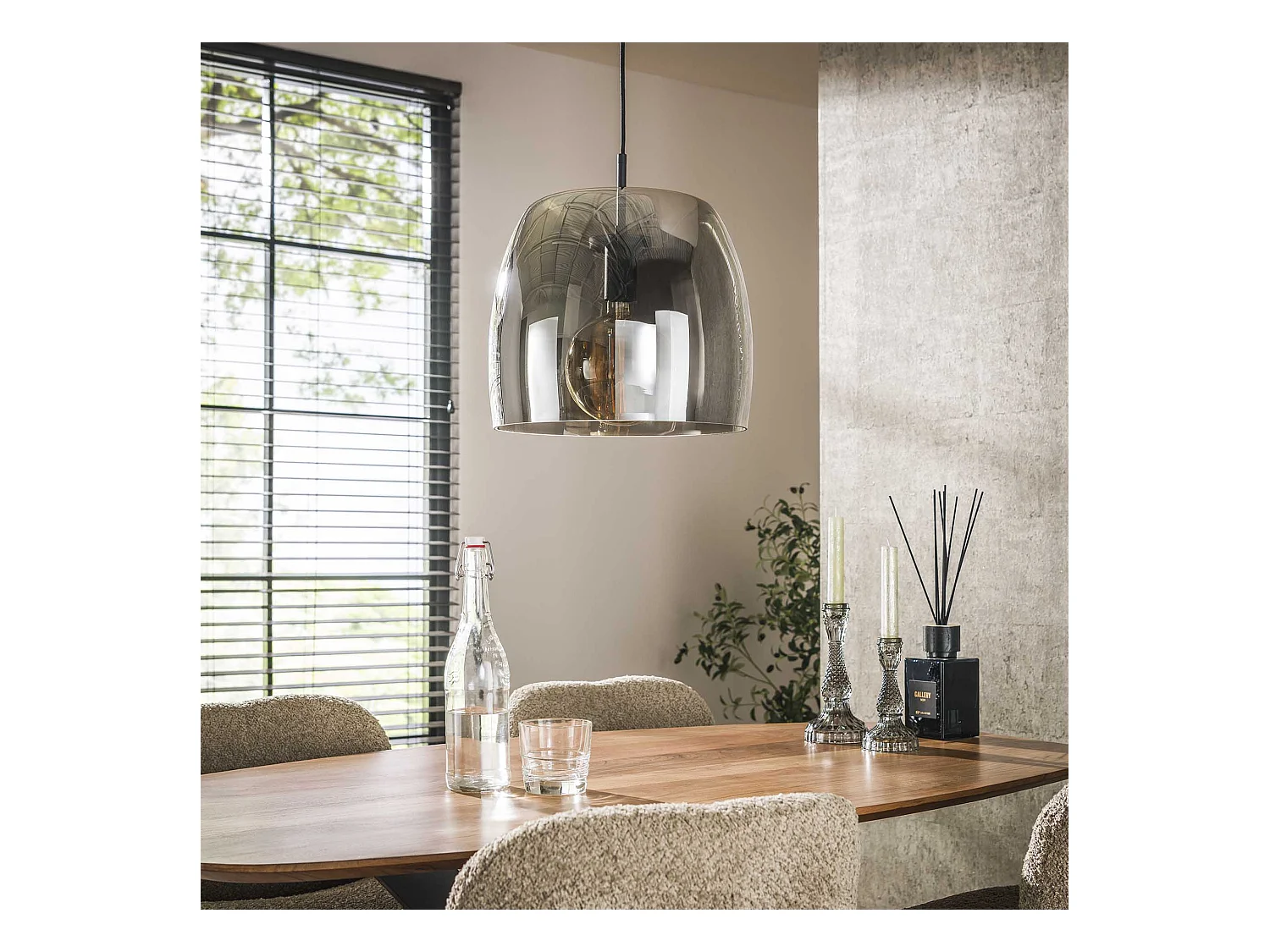 Suspension 1L Drift Glass - Verre gris fumé