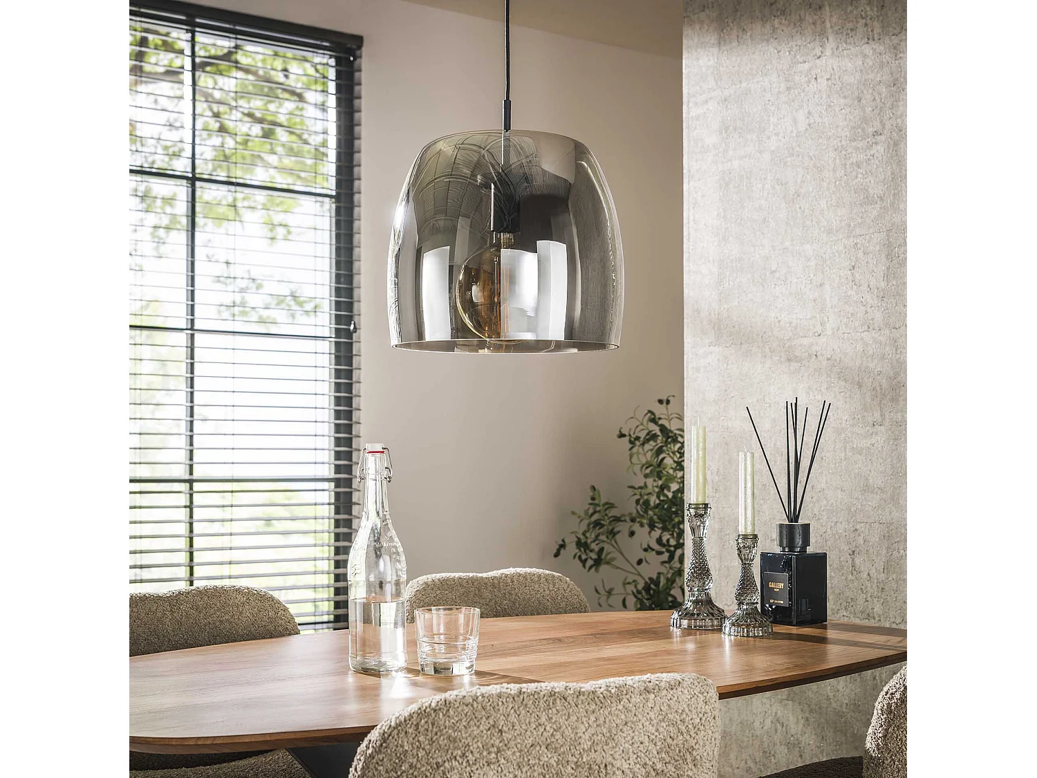 Suspension 1L Drift Glass - Verre gris fumé