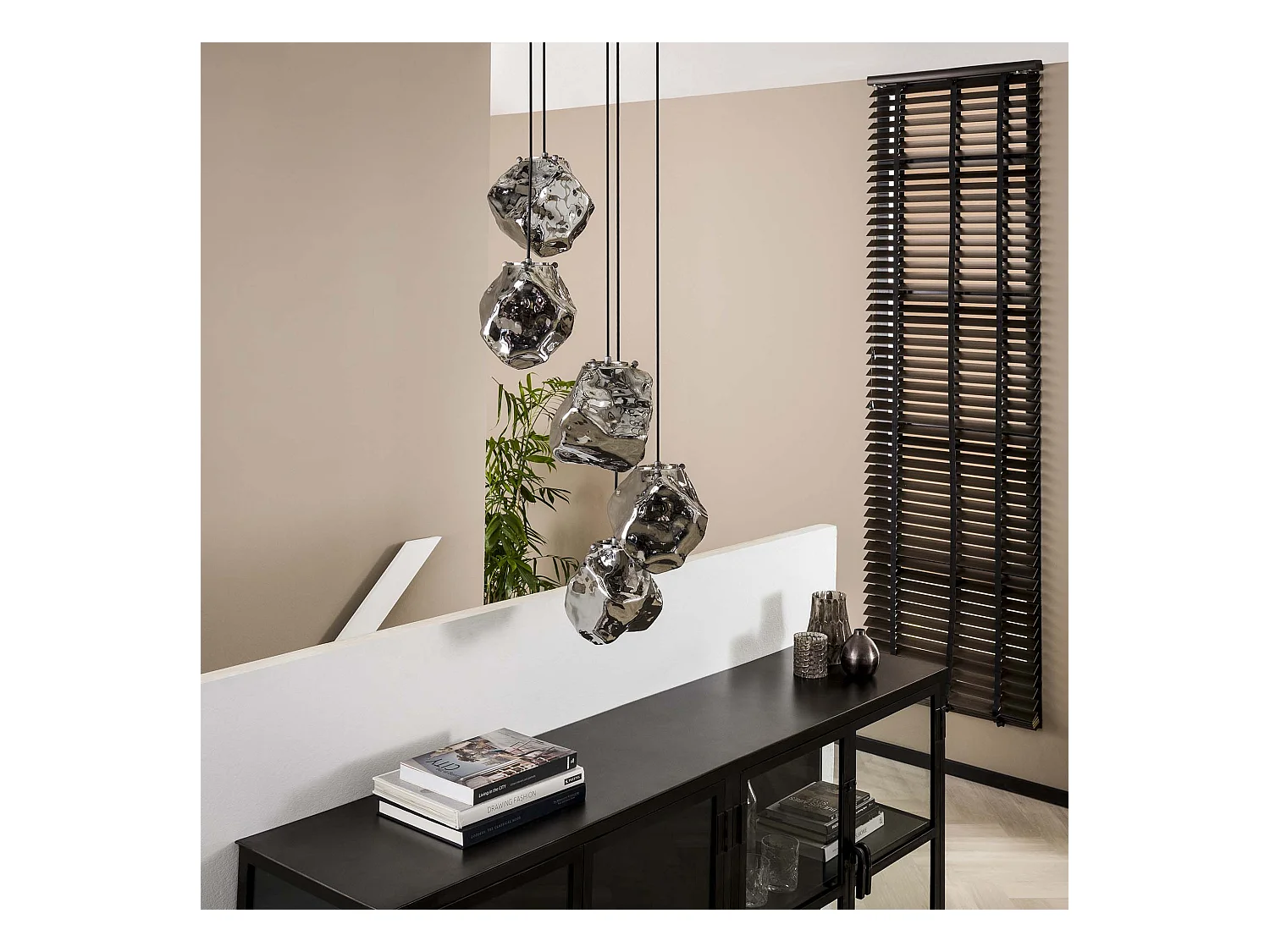 Suspension Rock Stepped - 5 Lampes - Forme Rocher - Industriel