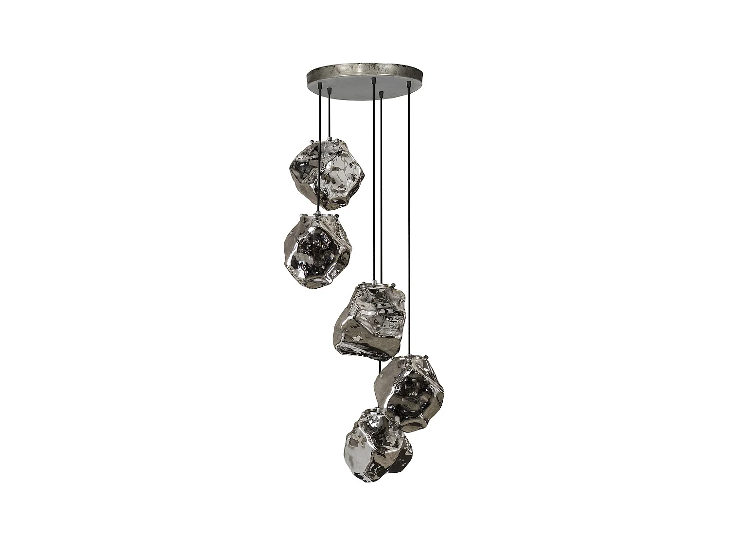 Suspension Rock Stepped - 5 Lampes - Forme Rocher - Industriel
