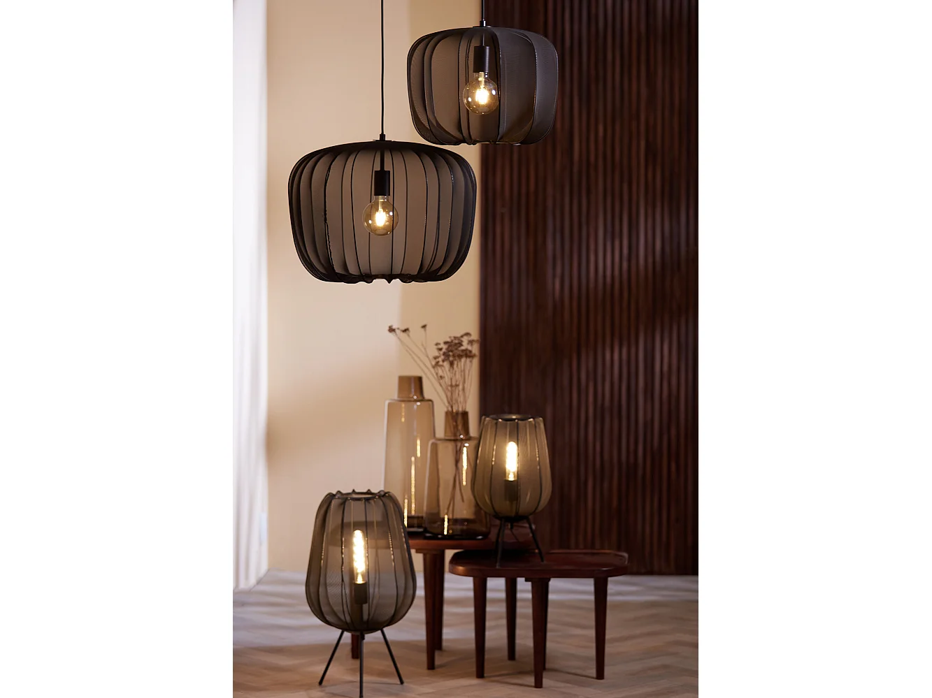 Hanglamp PLUMERIA - Ø40x30cm - Zwart