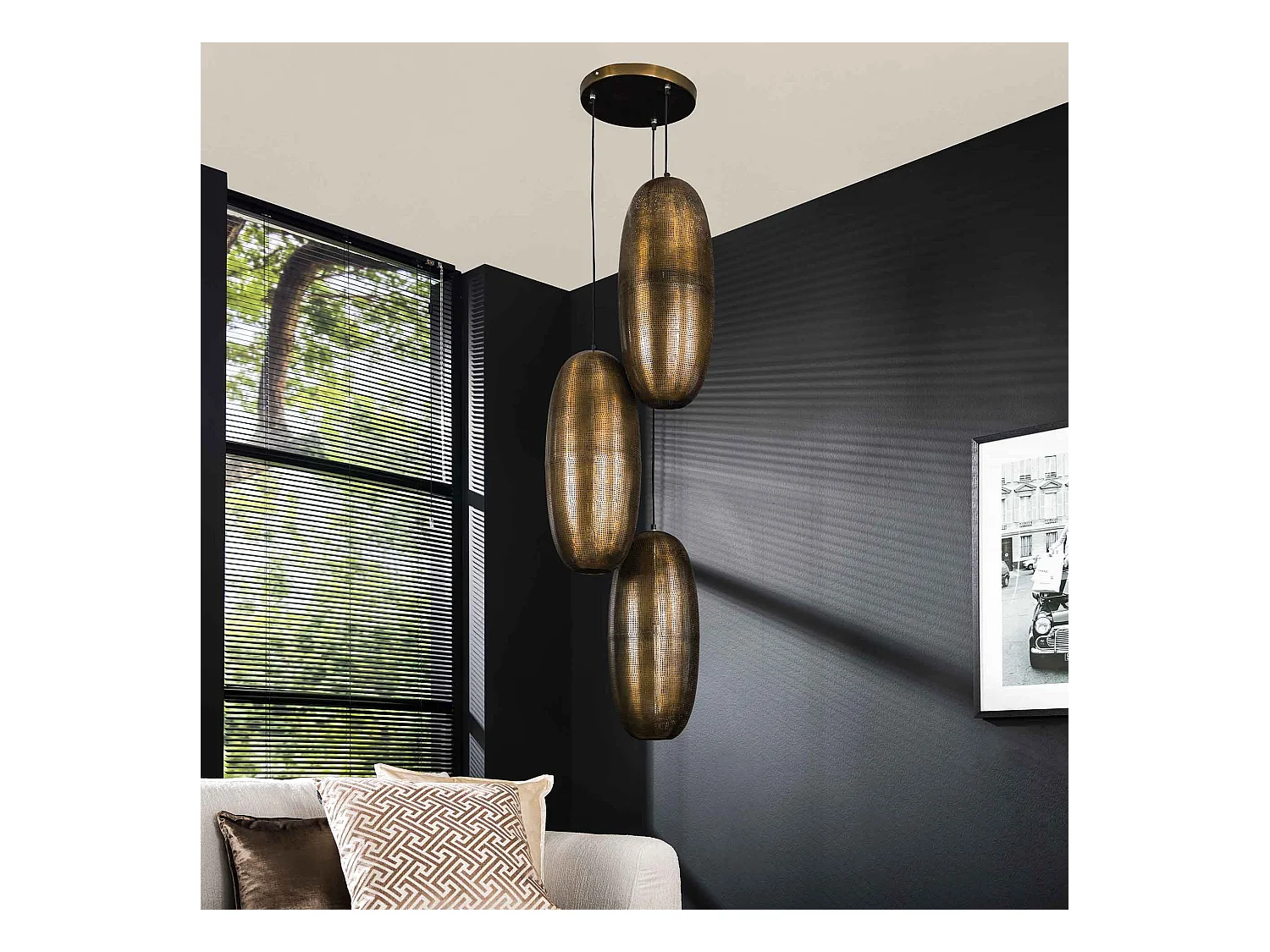 Lámpara colgante 3L Cosmic - Escalonada - Bronce Antiguo