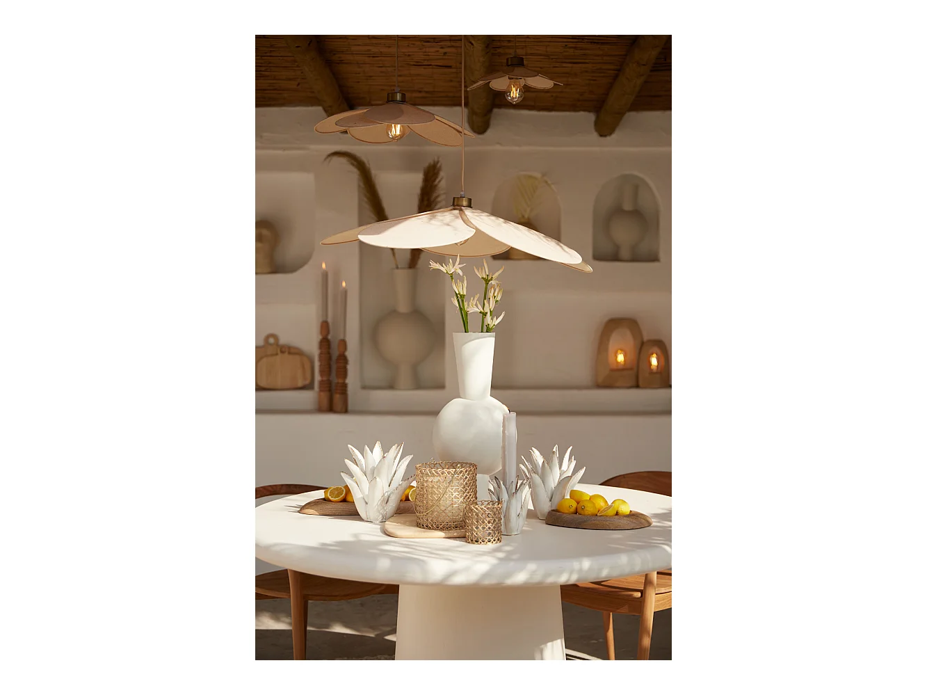 Lámpara colgante FYANO - Ø79x20cm - Marrón