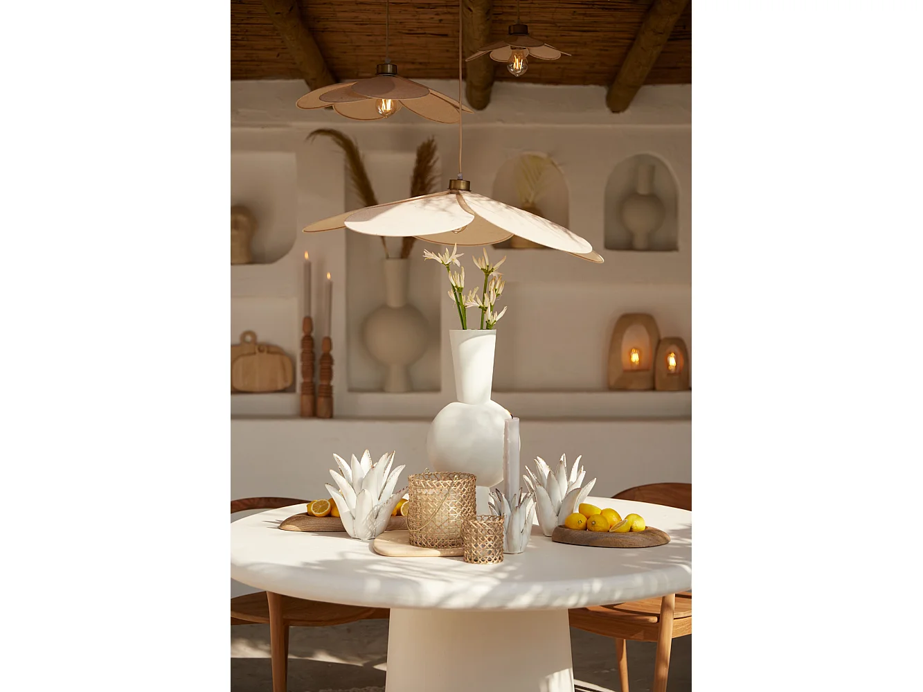 Hanglamp FYANO - Ø79x20cm - Bruin