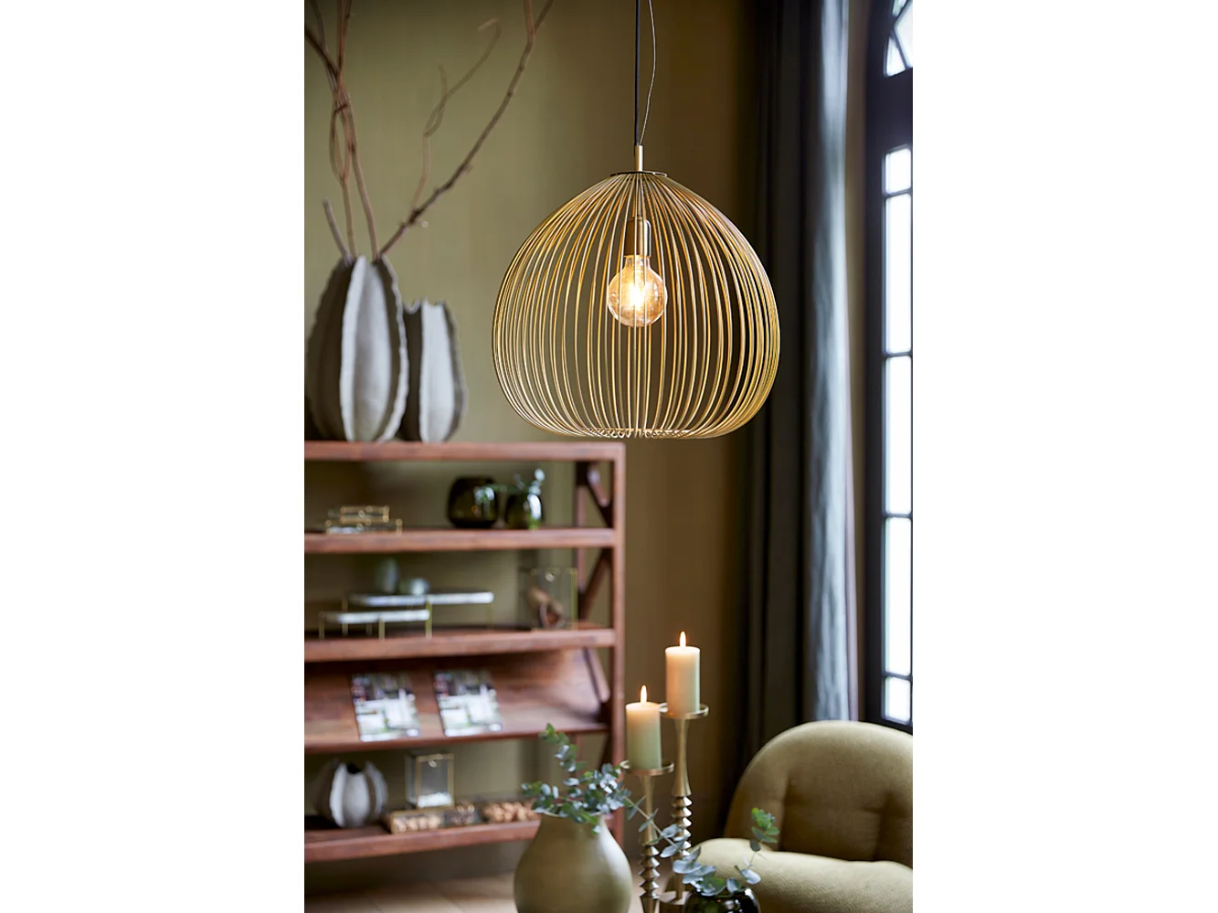 Suspension RILANA - Ø45x45cm - Doré