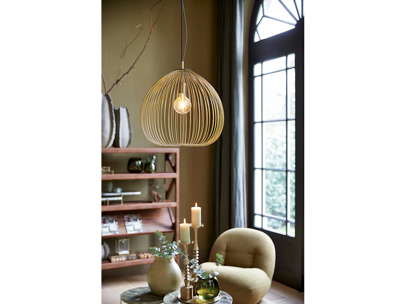 Suspension RILANA - Ø45x45cm - Doré