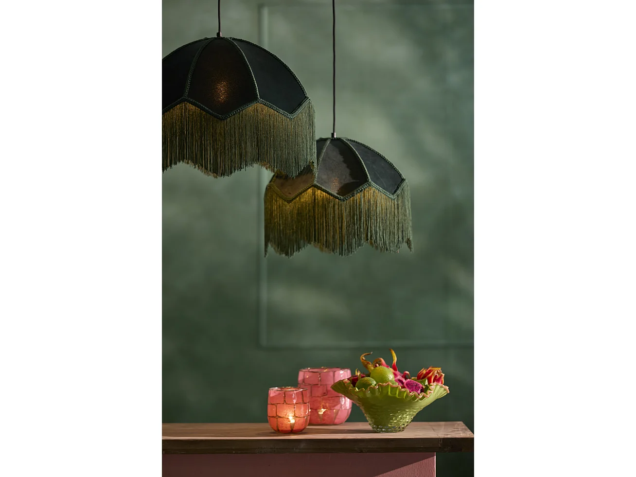 Suspension MALACIA - Ø50x38cm - Vert