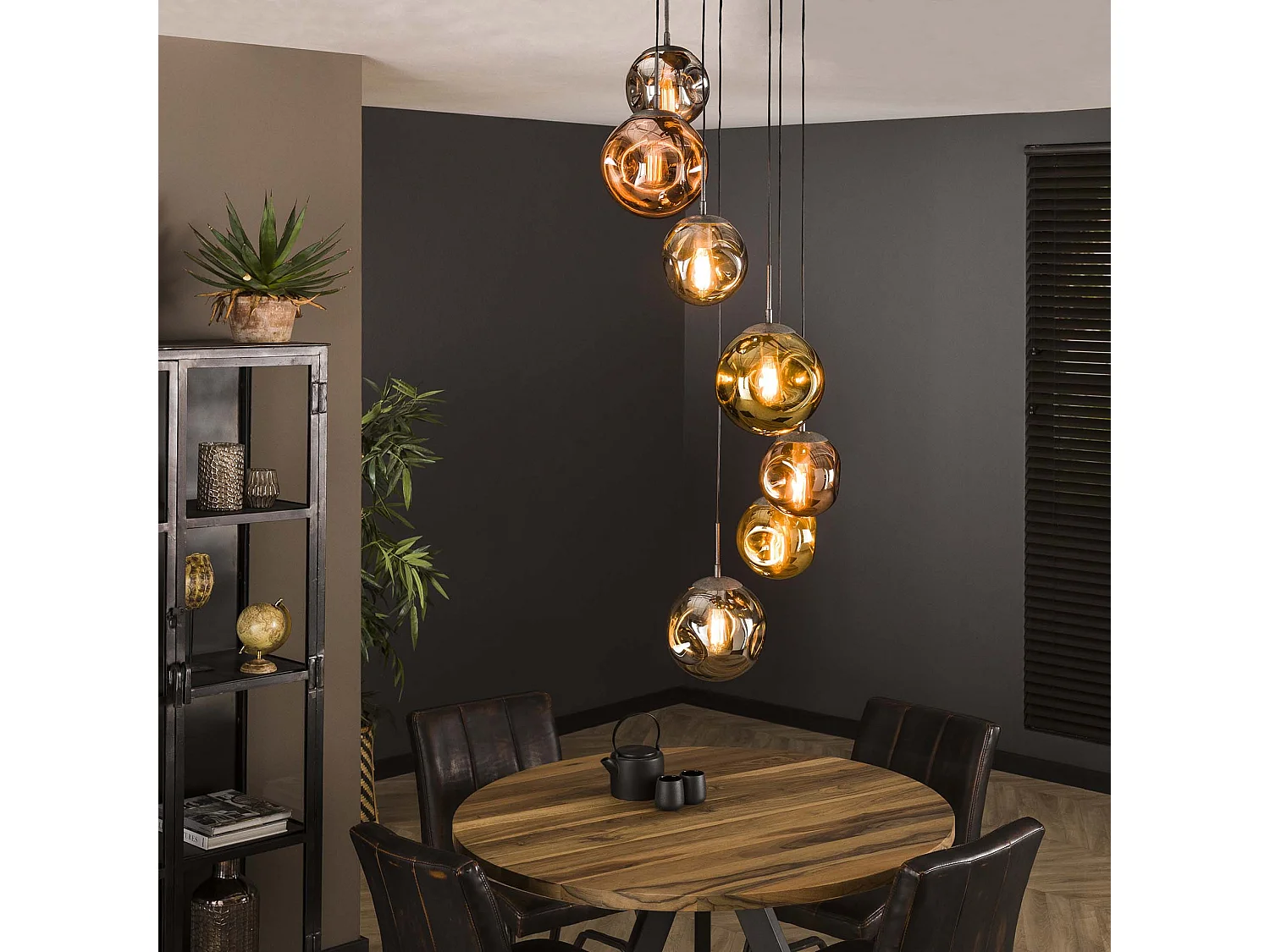 Hanglamp 7L Getrapt Stellar - Oud Zilver