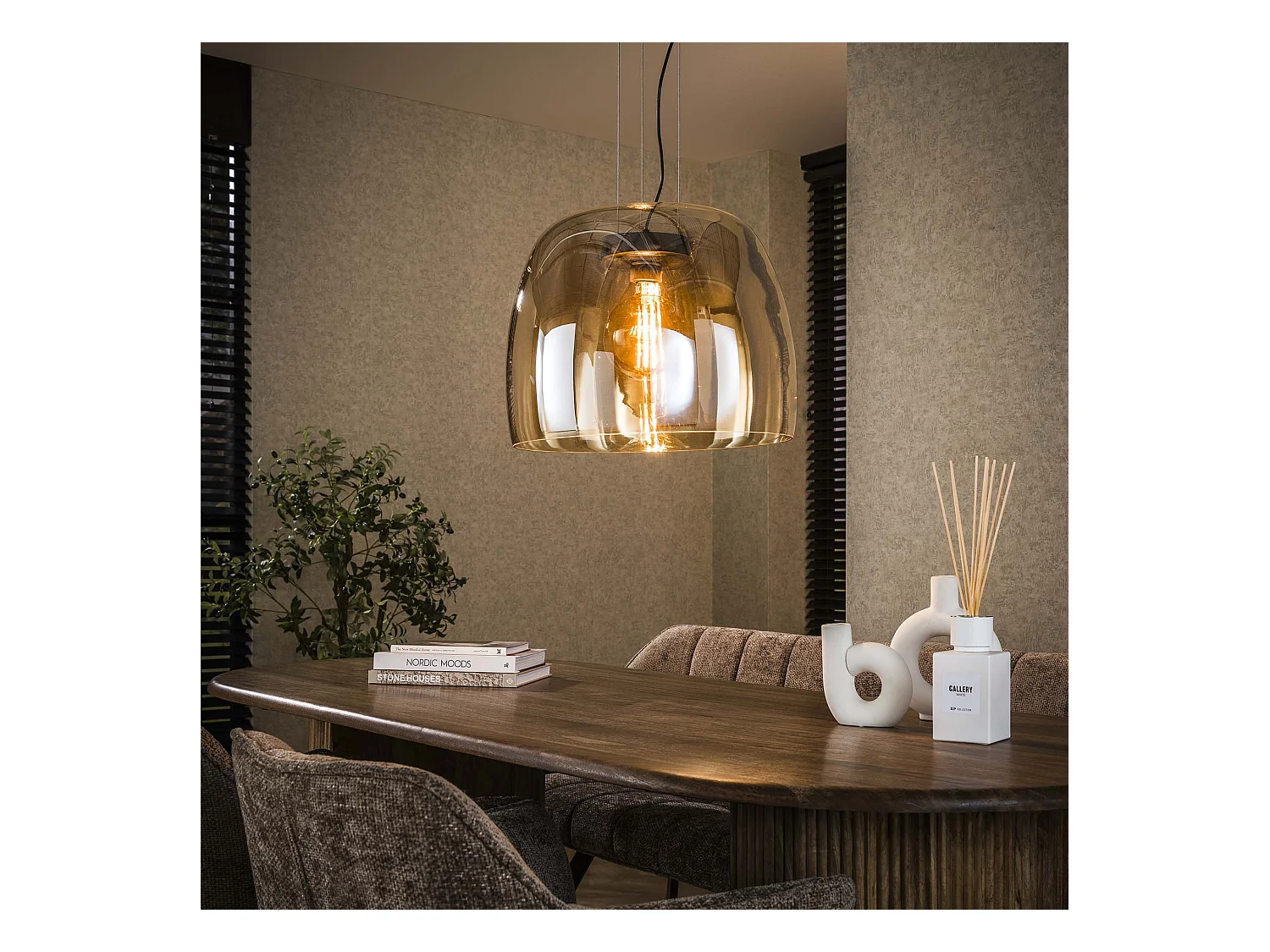 Suspension 1L Drift XL Glass - Verre couleur ambre