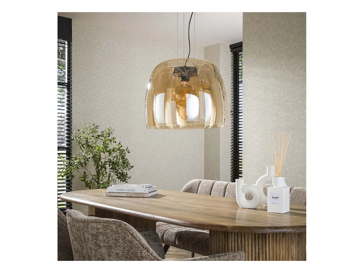 Suspension 1L Drift XL Glass - Verre couleur ambre