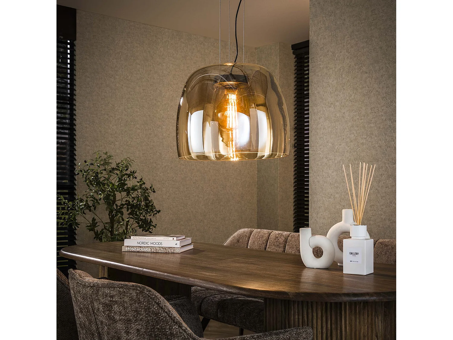 Hanglamp 1L Drift XL Glass - Amber Color Glas