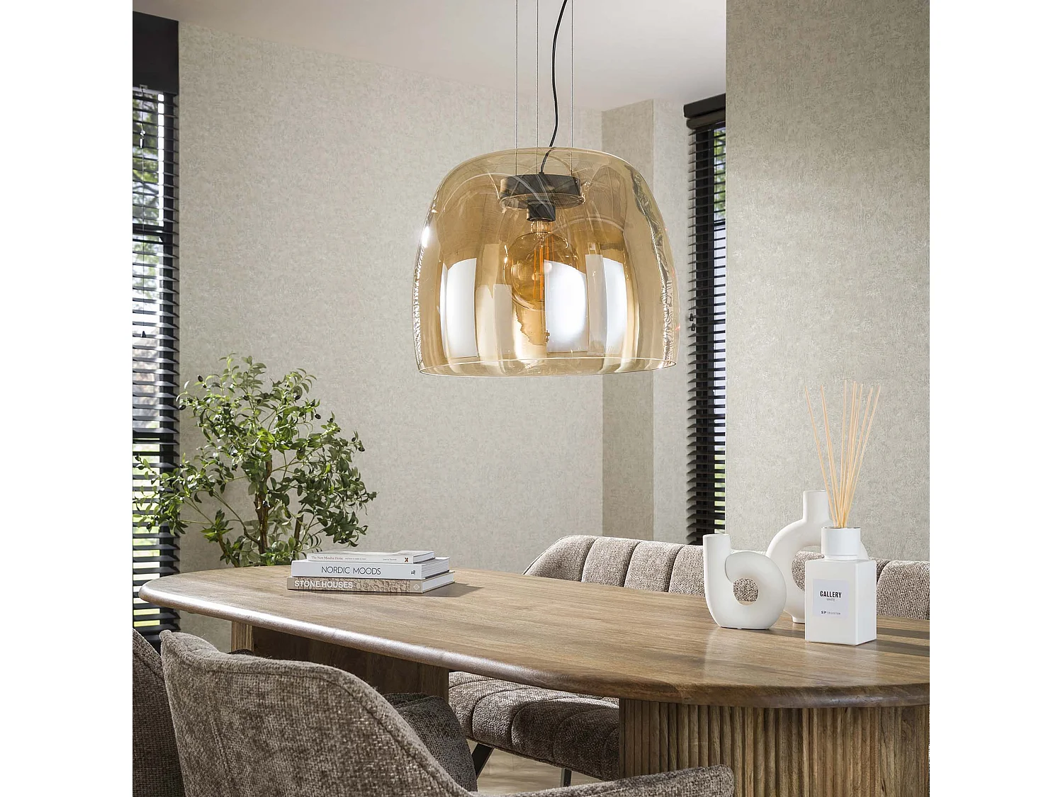 Hanglamp 1L Drift XL Glass - Amber Color Glas