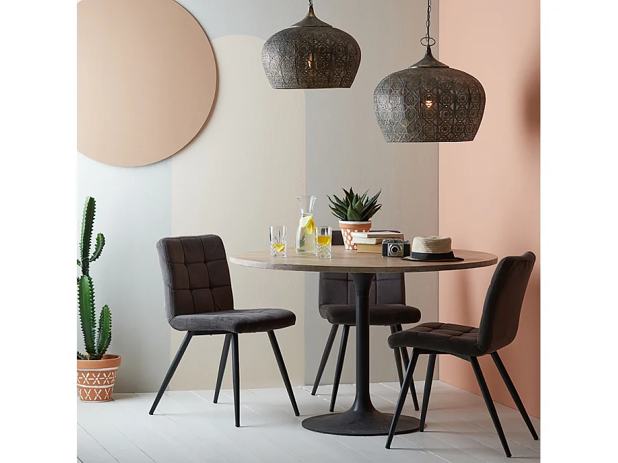 Hanglamp EMINE - Ø51.5x46cm - Bruin