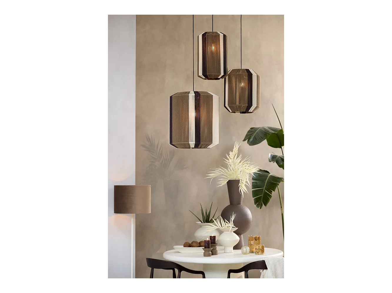 Suspension KOZANA - Ø30x46cm - Marron