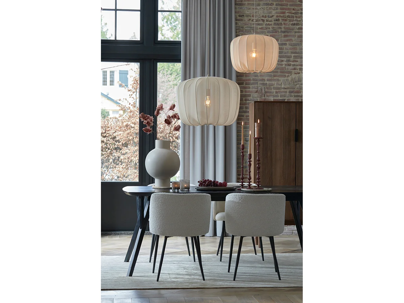 Suspension PLUMERIA - Ø60x45cm - Beige