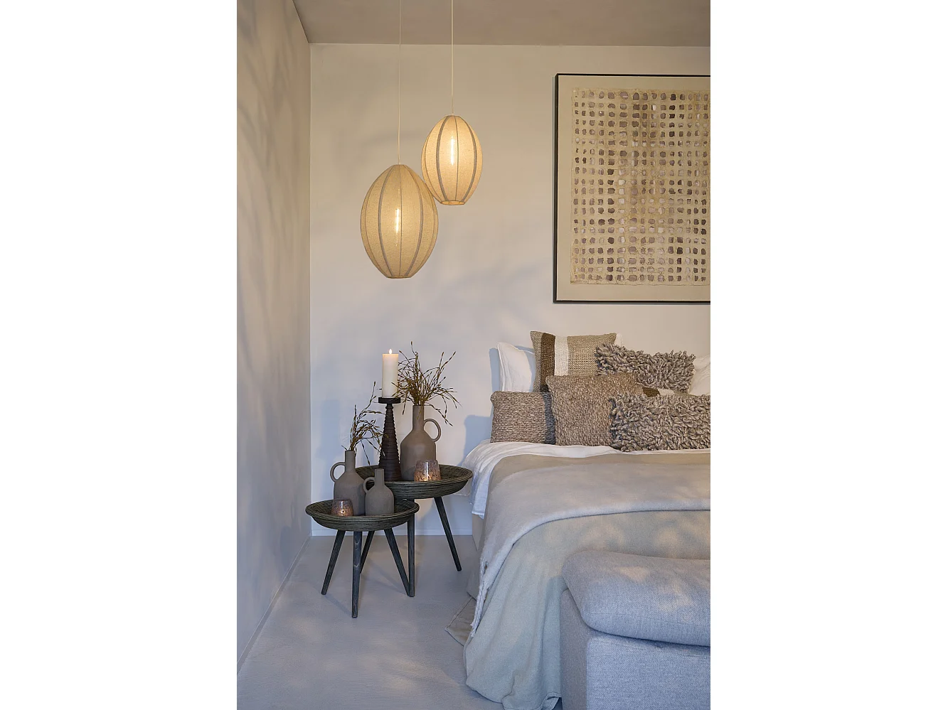 Hanglamp MILATOS - Ø38x51cm - Bruin