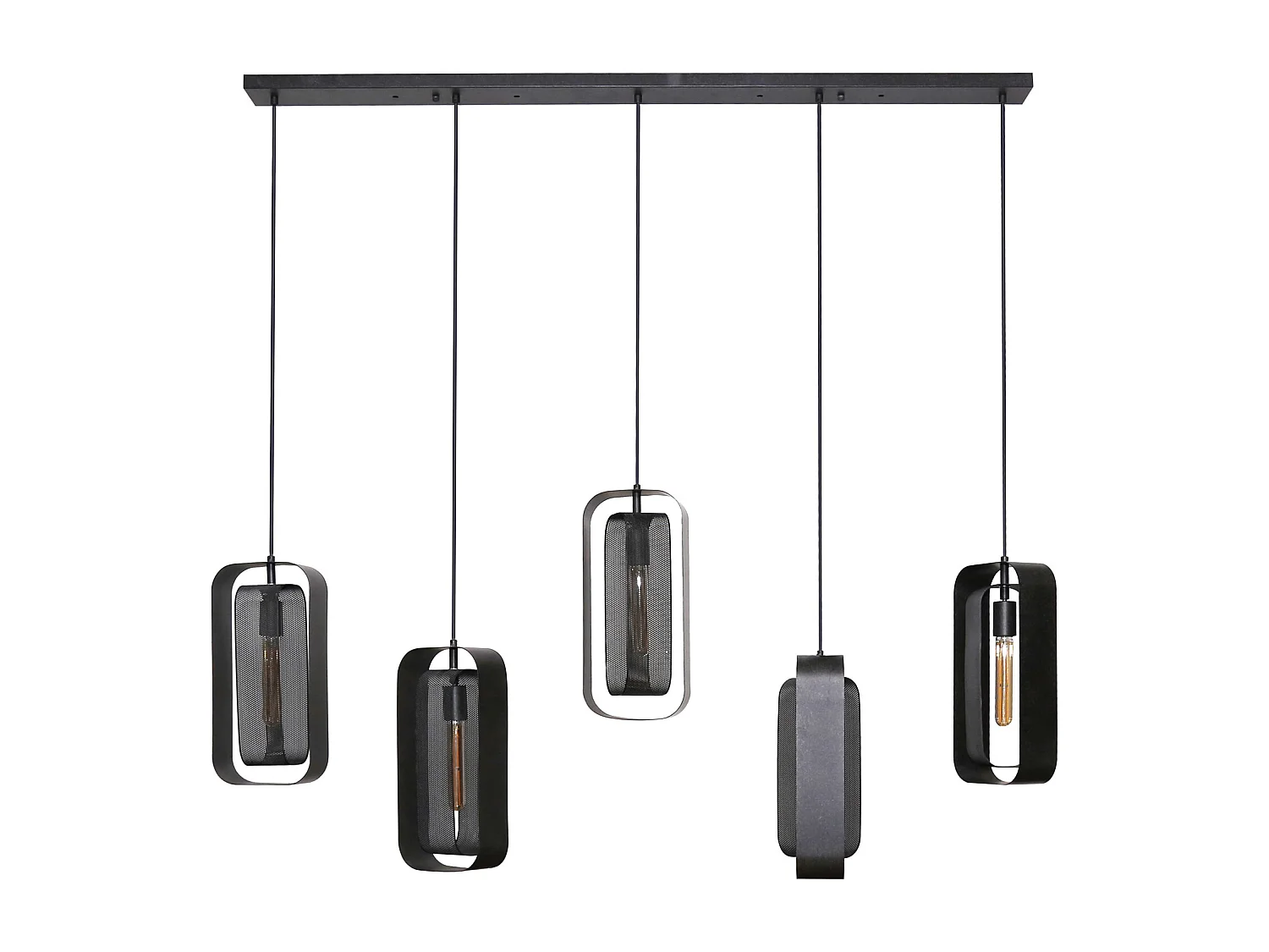 Lámpara colgante Mesh Rotate de 5L - Negro Ártico