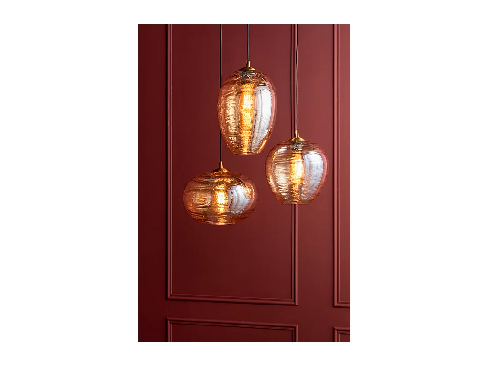 Hängelampe Glamour Globe - Bernsteinbraun