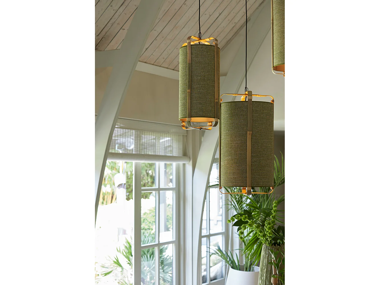 Suspension SENDAI - Ø37x66cm - Vert