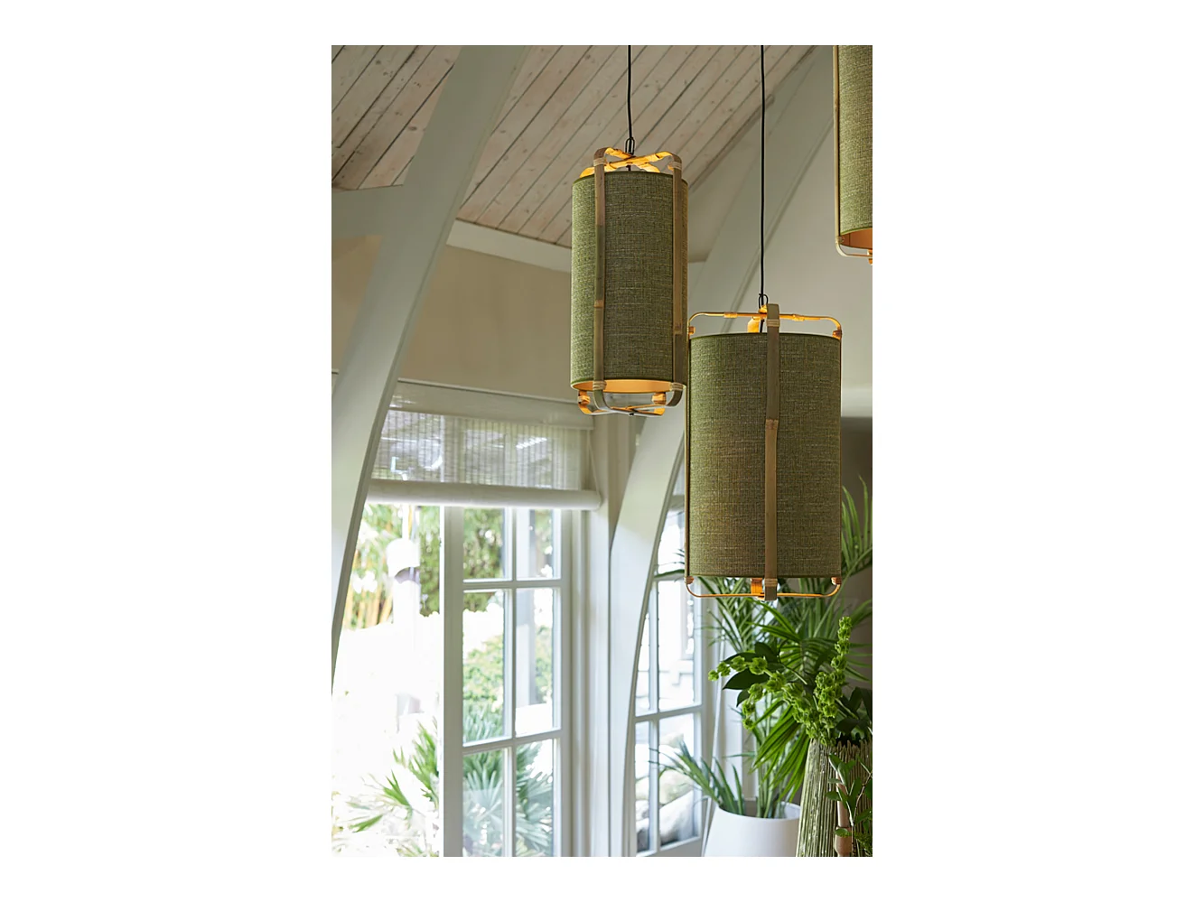 Suspension SENDAI - Ø37x66cm - Vert