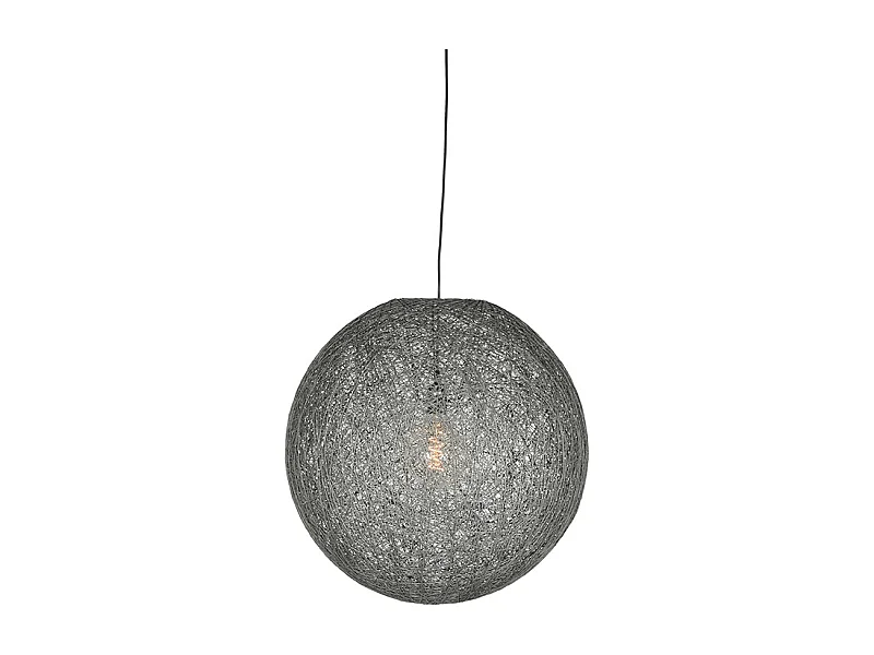 Hanglamp Twist - Grijs - Vlas - M