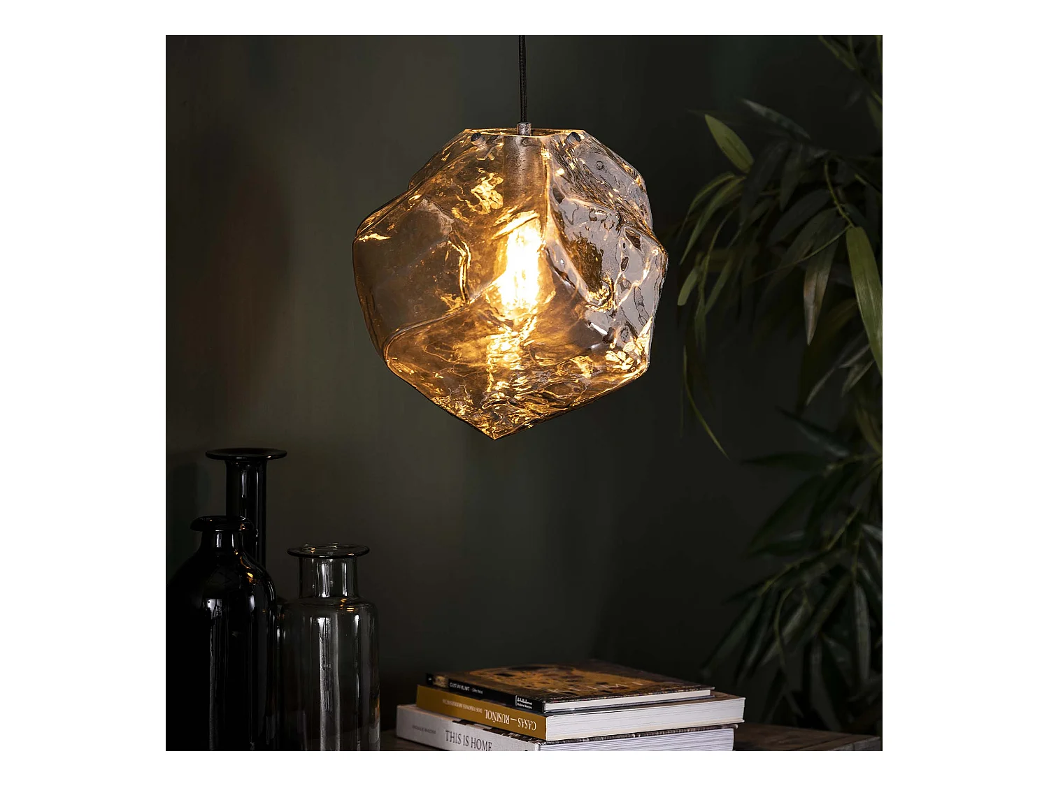 Suspension Rock Chromée - 1 Lampe - Gris/Noir - Industriel